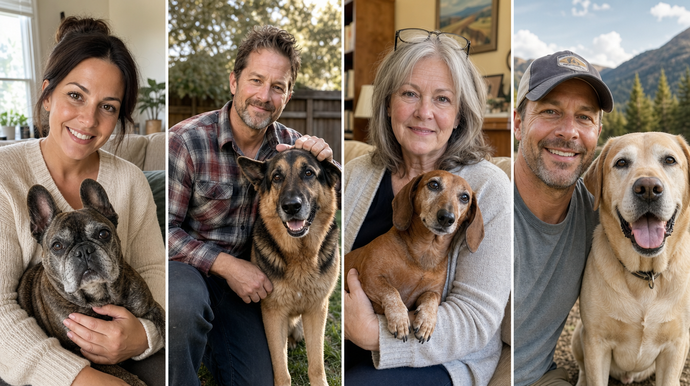 Dog parents with their happy dogs